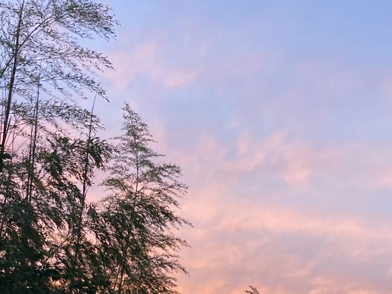 学校帰りの夕焼け空