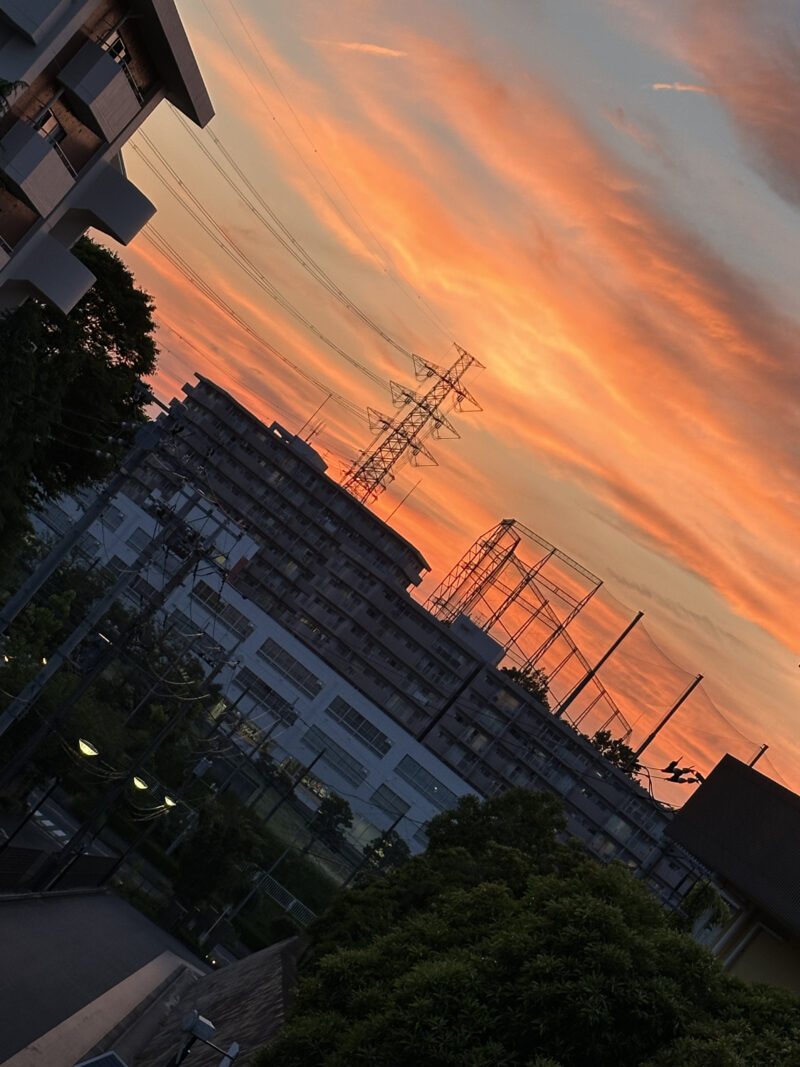 部活帰りに見た夕日