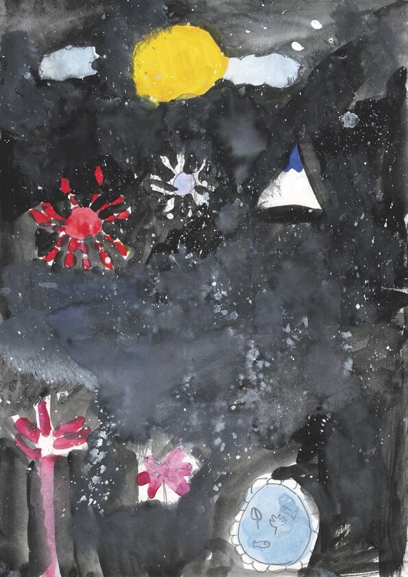 初めて館行事の海で花火したよ