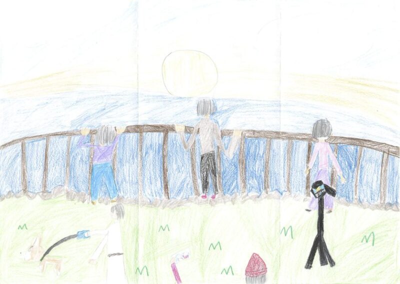 みんなで初日の出を見る姿